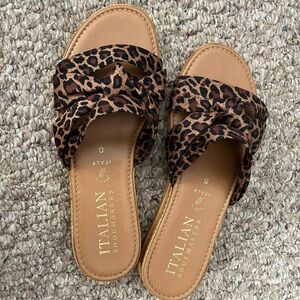 Italian Shoemaker Cheetah slides size 8